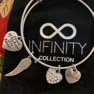 Silver Heart Charm Remembrance Bracelet